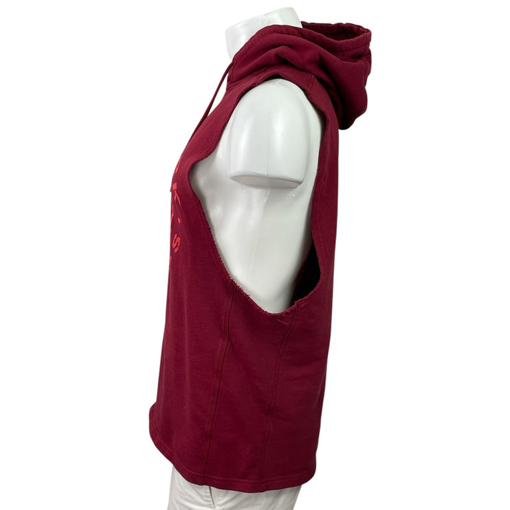 Gymshark Legacy Men's Red Sleeveless Hoodie Hooded Tank Sweatshirt Top Size L