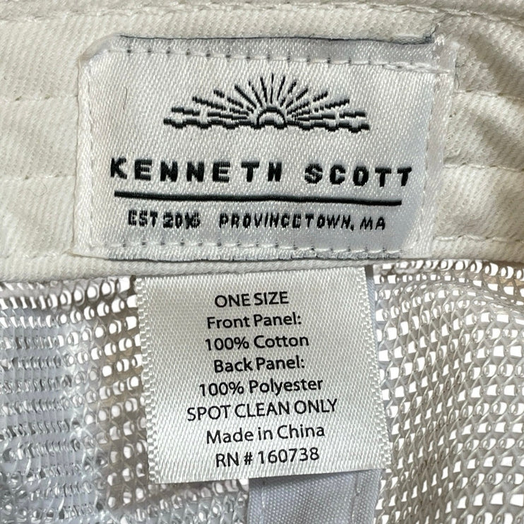 Kenneth Scott Pilgrim House Rainbow Arch Embroidery Mesh Back Trucker Hat Cap OS