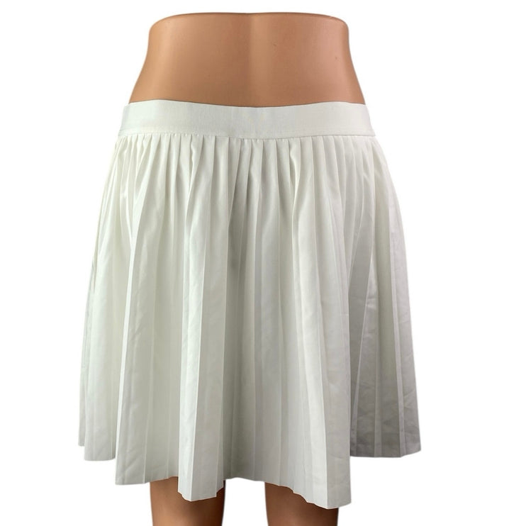 Lou & Grey Women's White Pleated High Waisted Skater A Line Mini Skirt Size L