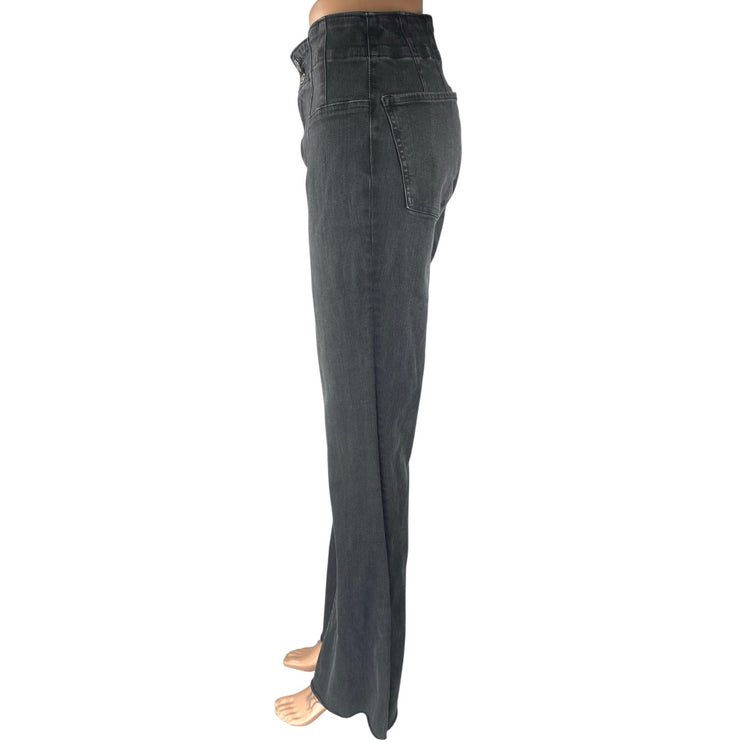 Lucky Brand Women's Black High Waist Frayed Bootcut Flared Denim Jeans Pants 10
