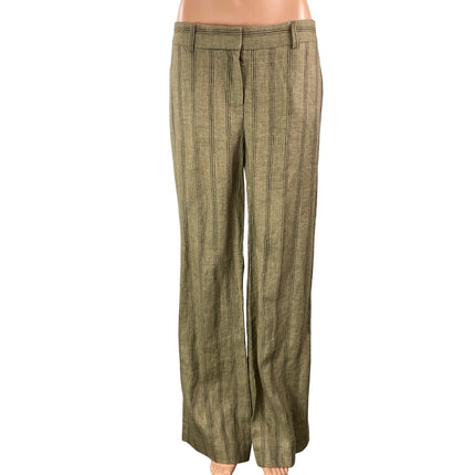 Reformation Gisele Women's Tan Striped High Rise Wide Leg Trousers Pants Size 6