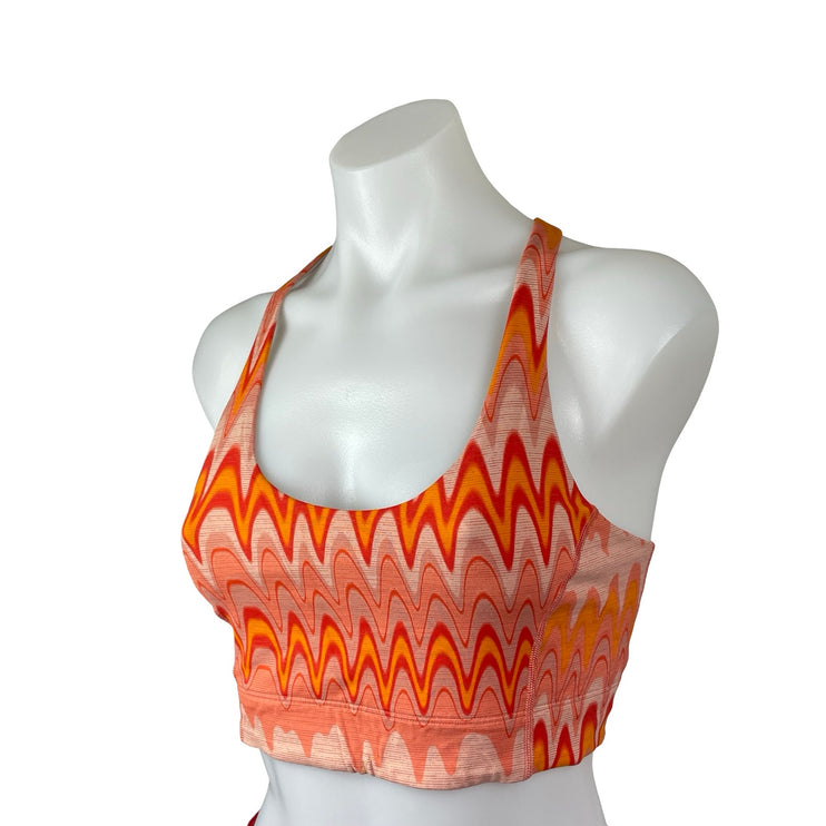 Outdoor Voices Thrive Coral Marble Racerback Athletic Sports Bra Crop Top Size S