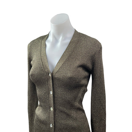 Rails Beau Lurex Metallic Knit Long Sleeve Button Down Cardigan Sweater Top Sz S