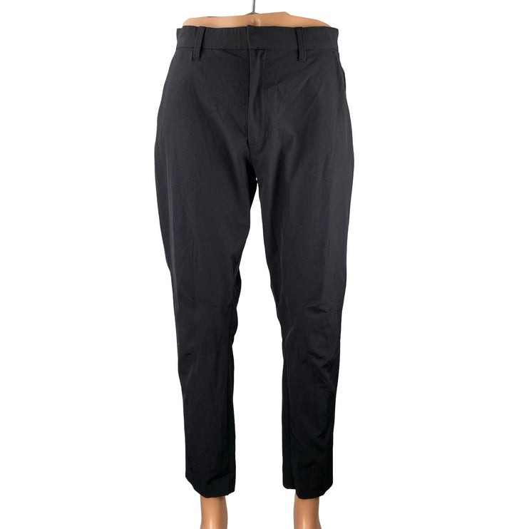 Fabletics Men's Black High Rise Slim Fit Tapered Trousers Office Dress Pants 30