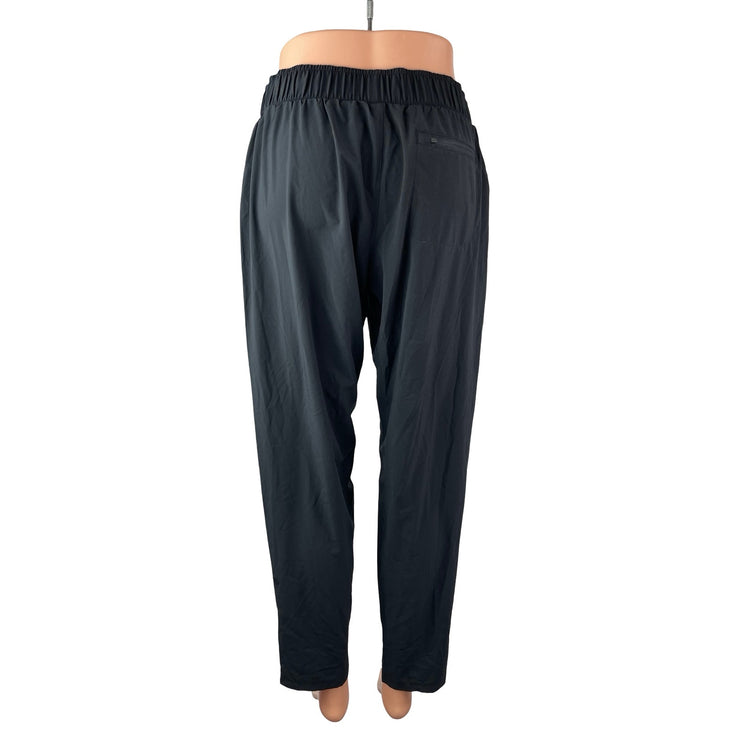 All In Motion Women's Black High Waisted Tie Tapered Leg Trousers Pants Size S