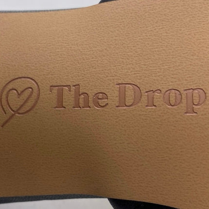 The Drop Pattie Womens Black Quilted Open Toe High Block Heels Mules Sandals 9.5