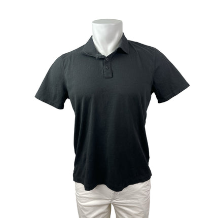 ATM Men's Black Collared Short Sleeve Dri-Fit Classic Jersey Golf Polo Shirt M