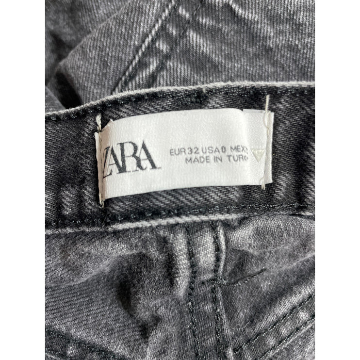 Zara Women's Black High Waisted Slim Fit Ankle Bootcut Flare Denim Jeans Pants 0