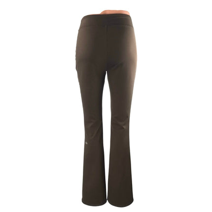 Alo Yoga Airbrush Women's Brown Front Slit Flare Athletic Leggings Pants Size XS