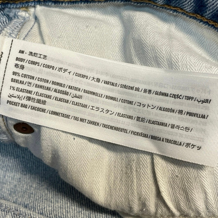 Abercrombie & Fitch Baggy Low Rise Light Wash Straight Leg Denim Jeans Pants 28