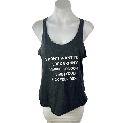 Next Level Women's Black Statement Racerback Workout Athletic Tank Top Size M