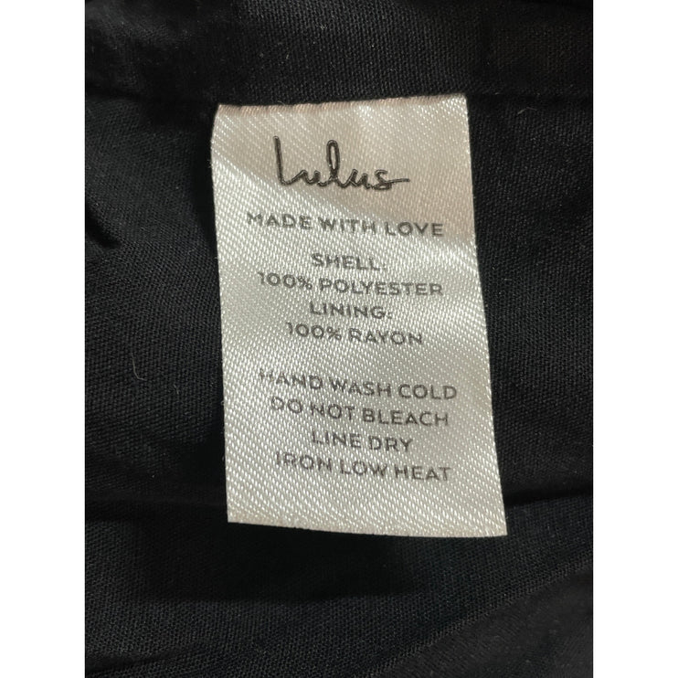 Lulus Women's Black Crinkle High Waisted Stretch Mesh Layered Mini Shorts Size L