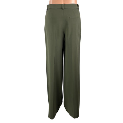 Theory Women's Olive Green High Rise Relaxed Straight Leg Trouser Dress Pants 0