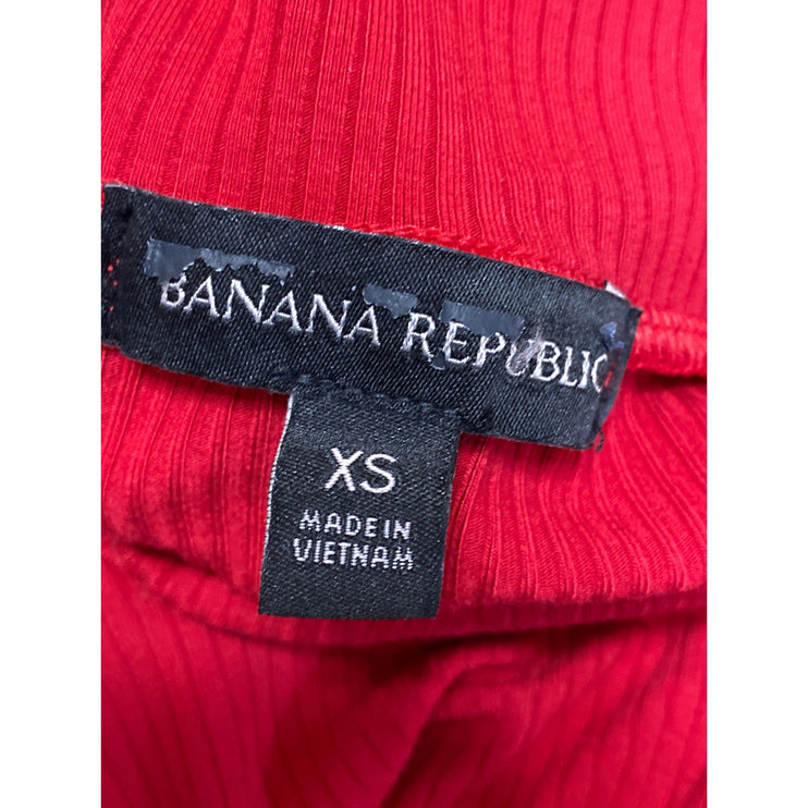 Banana Republic Red Long Sleeve Turtleneck Ribbed Knit A Line Mini Dress Size XS