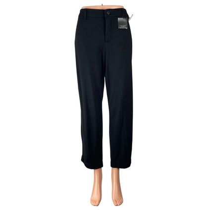 NEW Lee Women Black Mid Rise Palazzo Straight Wide Leg Trousers Dress Pants 12 S