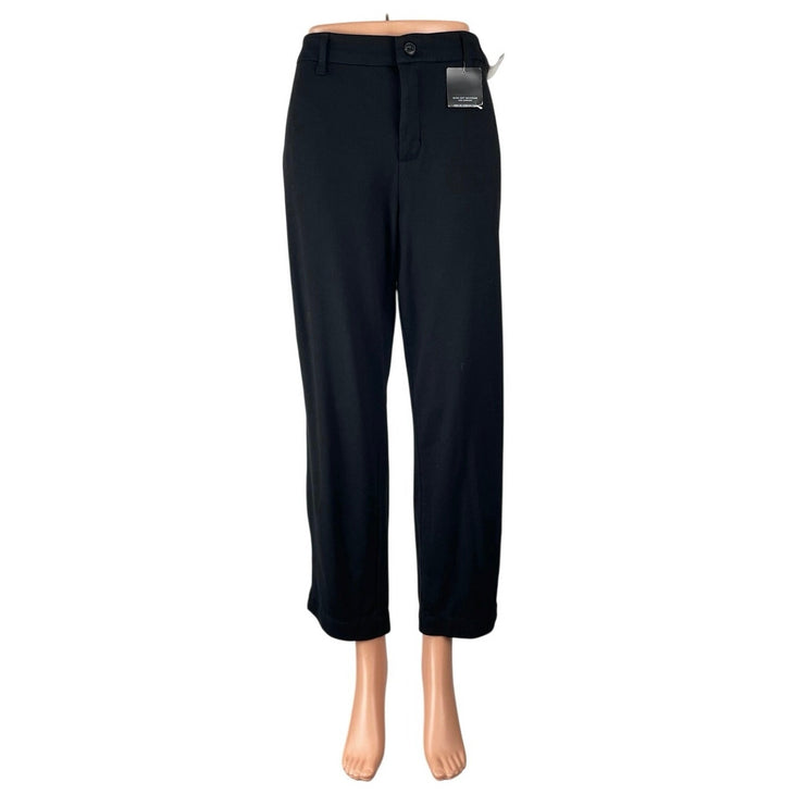 NEW Lee Women Black Mid Rise Palazzo Straight Wide Leg Trousers Dress Pants 12 S