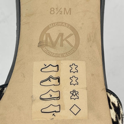 Michael Kors Black Houndstooth Pointed Toe Stiletto Heel Ankle Strap Sandals 8.5