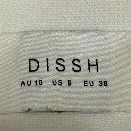 DISSH Celine Women's Cream Long Sleeves Button Wrap Asymmetrical Vest Top Size 6