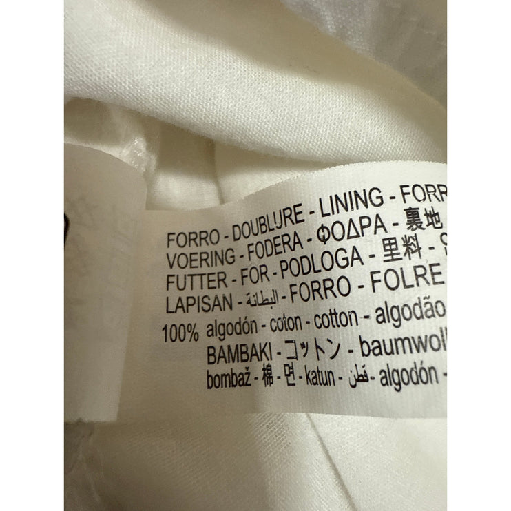 Zara White Sleeveless Floral Embroidered V Neck Cami Tank Mini Slip Dress Size M