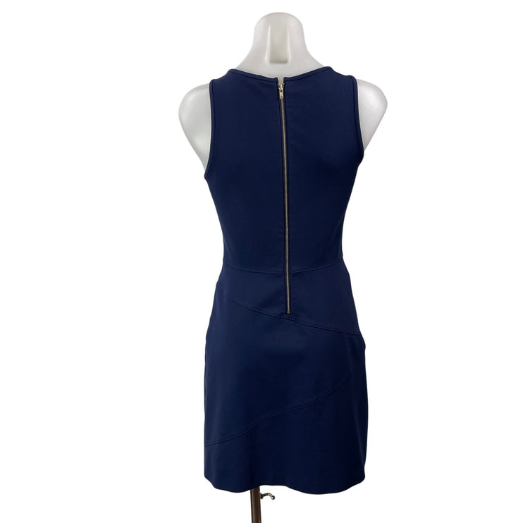 Annie Griffin Women's Navy Blue Sleeveless Round Neck Mini Sheath Dress Size 2
