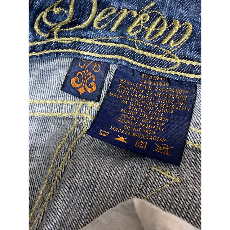 Dereon Womens Dark Blue Mid Rise Bell Bottom Bootcut Flare Denim Jeans Pants 5/6