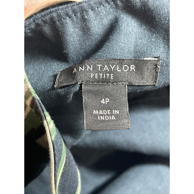 Ann Taylor LOFT Multicolor Floral Sleeveless V-Neck Midi Flare A-Line Dress 4P