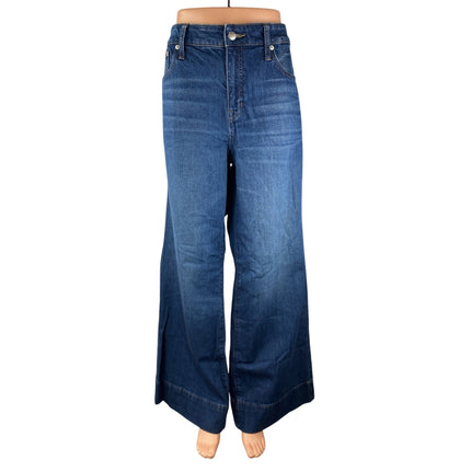 NEW J.Crew Womens Black High Waisted Wide Leg Trousers Baggy Denim Jeans Size 32