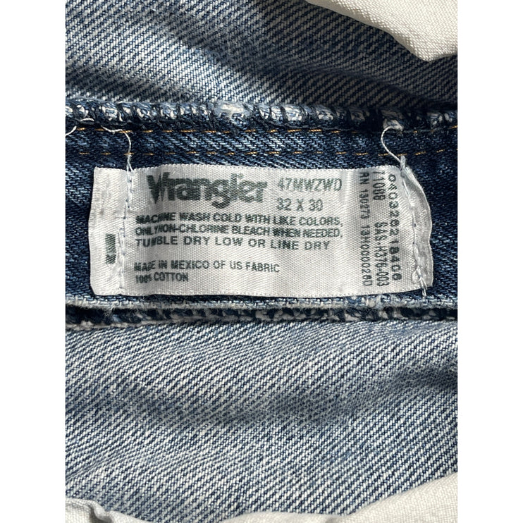 Wrangler Women's Blue Medium Wash High Waisted Cut Off Denim Jean Shorts Size 3241*=-0o