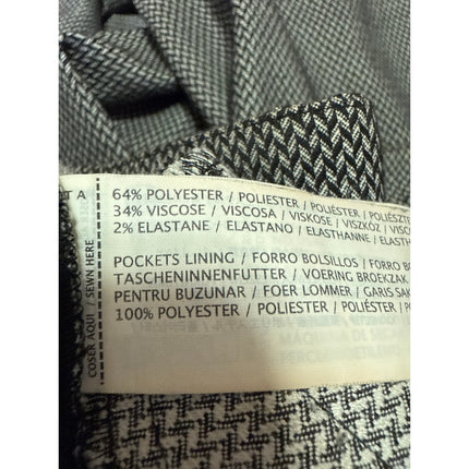 Mango Women's Gray Chevron High Rise Straight Leg Trousers Dress Pants Size 4