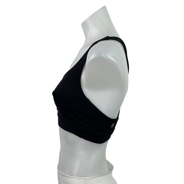Lululemon Energy Black Sleeveless Strappy Cross Back Sports Bra Crop Tank Top S