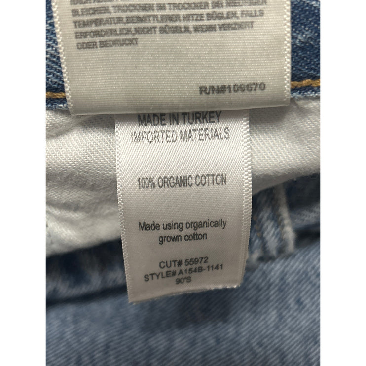 Agolde Women's Blue High Waist Distressed Straight Leg Denim Jeans Pants Size 26