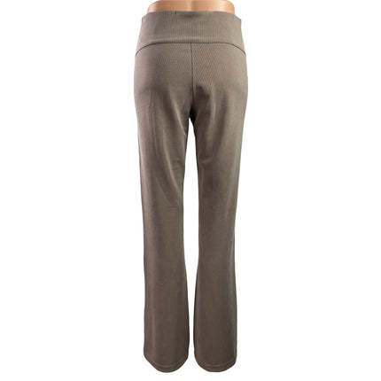 Lululemon Women's Beige Taupe Ribbed Knit High Rise Flare Trousers Pants Size 6