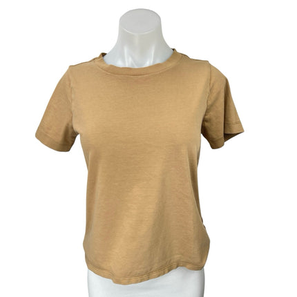 Madewell Tan Khaki Short Sleeve Crew Neck Casual Basic T Shirt Tee Top Size XS
