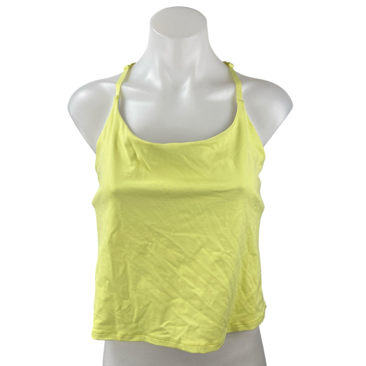 Outdoor Voices Womens Yellow Racerback Yoga Workout Athletic Tank Crop Top Sz XL