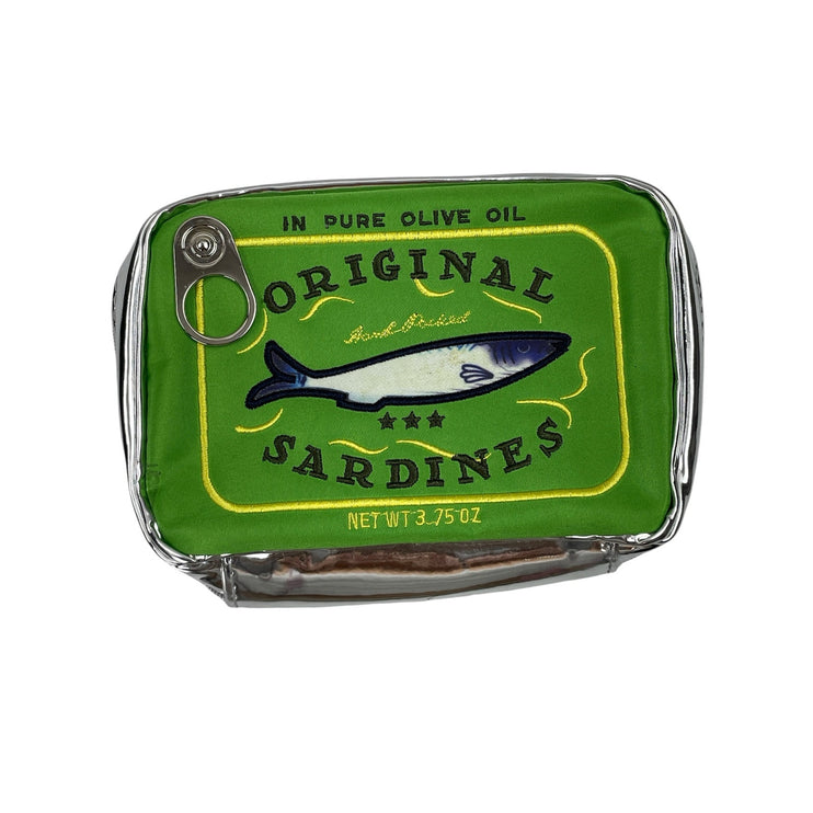 Green Sardines Shaped Cosmetic Clutch Zipper Bag Travel Makeup Organizer Bag