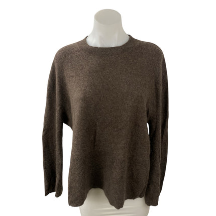 Rachel Zoe 100% Cashmere Brown Long Sleeve Crew Neck Sweatshirt Sweater Top XL