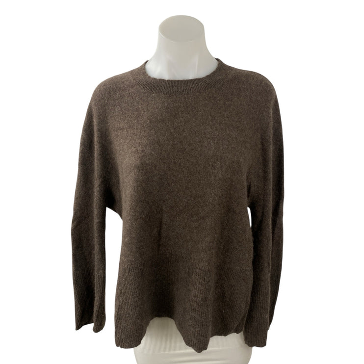 Rachel Zoe 100% Cashmere Brown Long Sleeve Crew Neck Sweatshirt Sweater Top XL