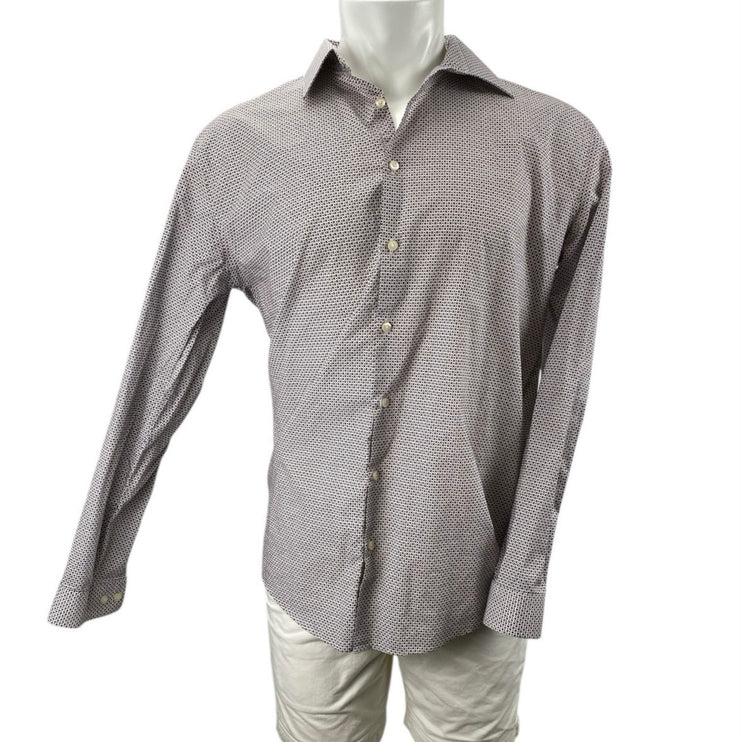 JF J Ferrar Men's Multicolor Long Sleeve Button Down Dress Shirt Top Size L 16