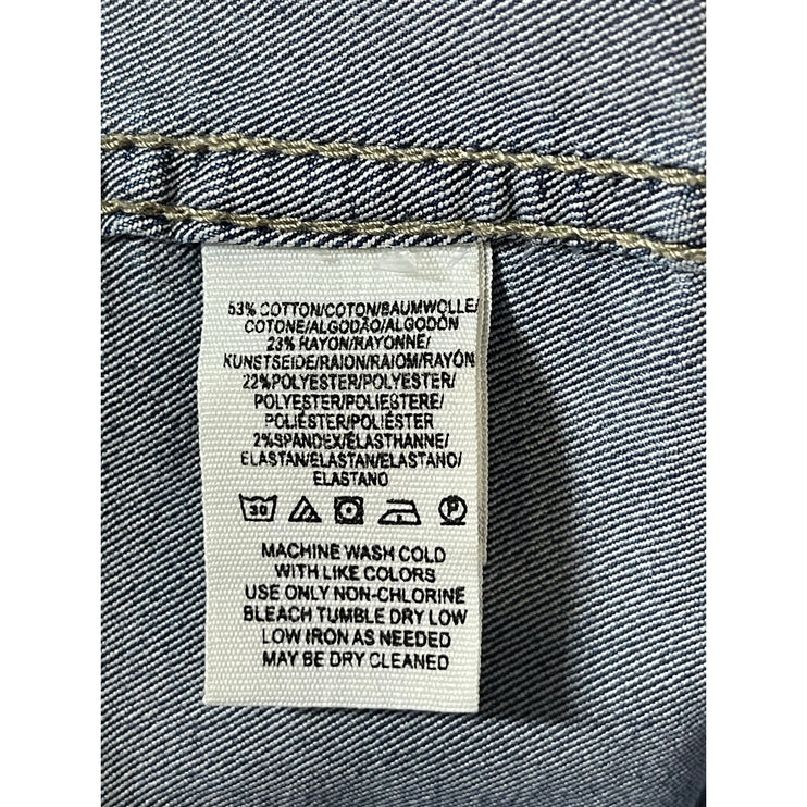 Free People Women's Blue Denim Back Zip Mini Pencil A-Line Jeans Skirt Size 12