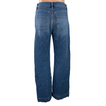 LOFT Women's Blue Medium Wash High Waist Straight Wide Leg Denim Jeans Pants 0