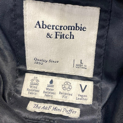 Abercrombie & Fitch Women's Black Long Sleeve Quilted Puffer Coat Jacket Size L