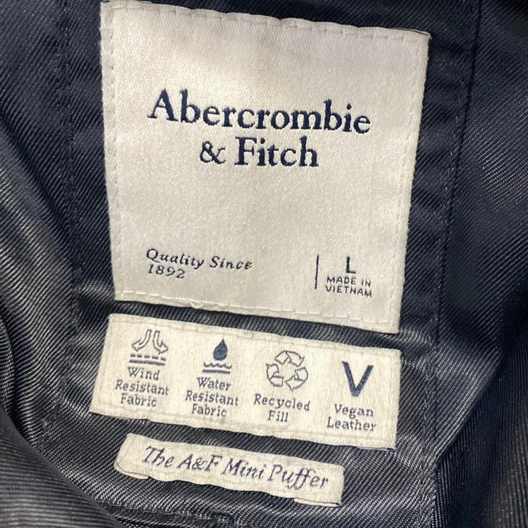 Abercrombie & Fitch Women's Black Long Sleeve Quilted Puffer Coat Jacket Size L