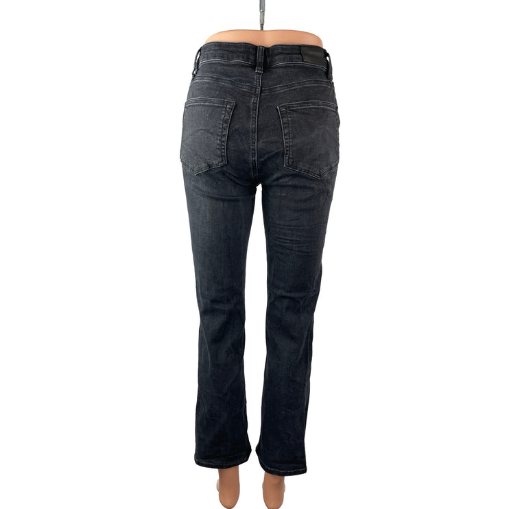 Paige Cindy Black Willow High Waisted Slim Fit Straight Leg Denim Jeans Pants 27