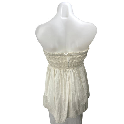 NEW Anthropologie Celandine Cream Strapless Sleeveless Tube Bandeau Blouse Top S