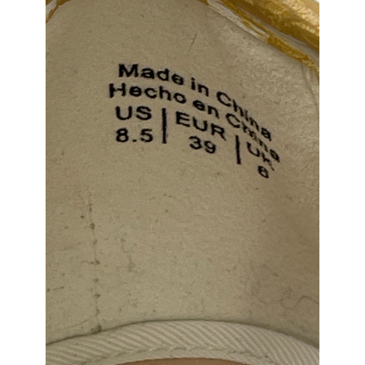 Aldo Gold Fishnet  Round Toe Adjustable Buckle Strap Mary Jane Flats Shoes 8.5