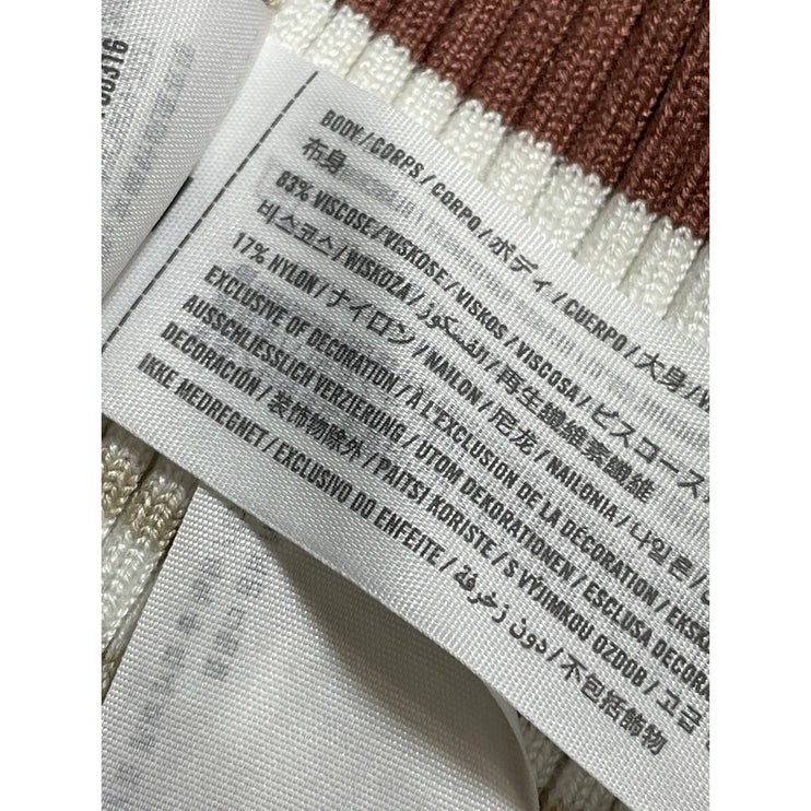 Abercrombie & Fitch Brown Ribbed Knit Cami Slit Tie Tank Midi Bodycon Dress Sz L