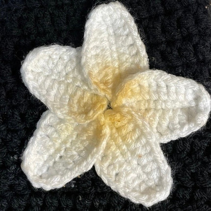 Women's Black White Plumeria Hibiscus Crochet High Waisted Beach Summer Shorts S