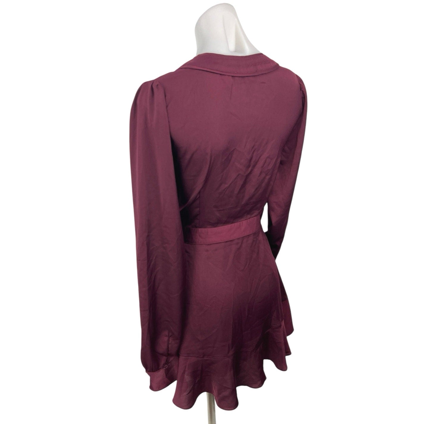 Lulus Red Maroon Long Sleeve V Neck Cocktail A Line Mini Wrap Dress Si Brie Lulus Red Maroon Long Sleeve V Neck Cocktail A Line Mini Wrap Dress Si Brie