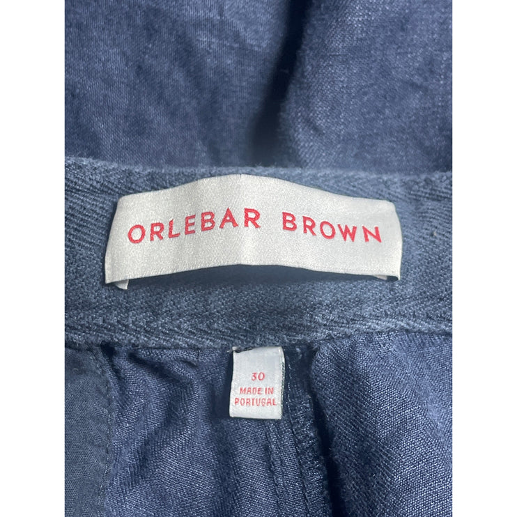 Orlebar Brown Men Blue High Rise Straight Leg Chino Khaki Trouser Pants Size 30