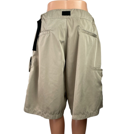 Y-3 Women's Clay Brown Twill Fidlock Belt High Rise Relaxed Cargo Shorts Size S